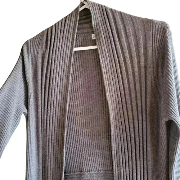 Parkhurst Open Waterfall Draped Front Casual Grey cardigan sweater  S - Picture 1 of 10